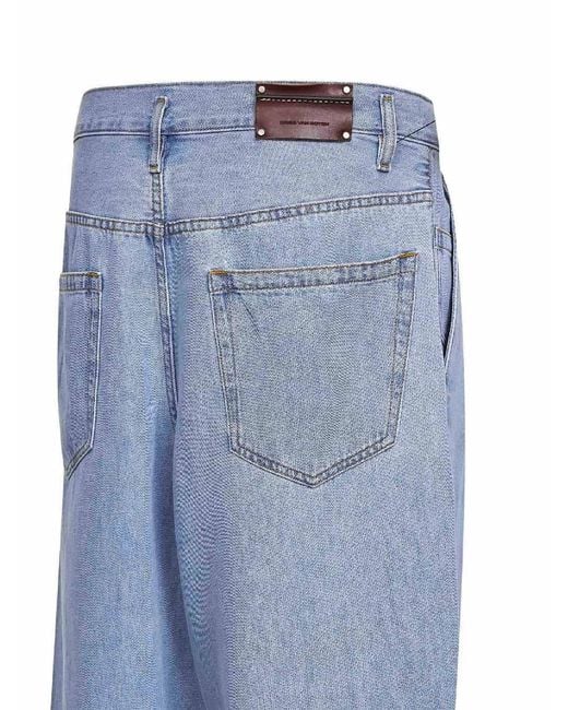 Dries Van Noten Blue Denim High-Rise Wide-Leg Jeans for men