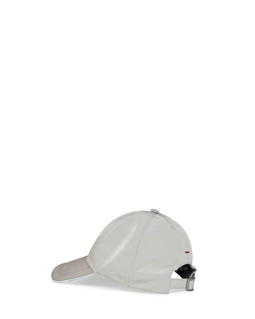 Brunello Cucinelli White Baseball Cap Bonded Nylon for men
