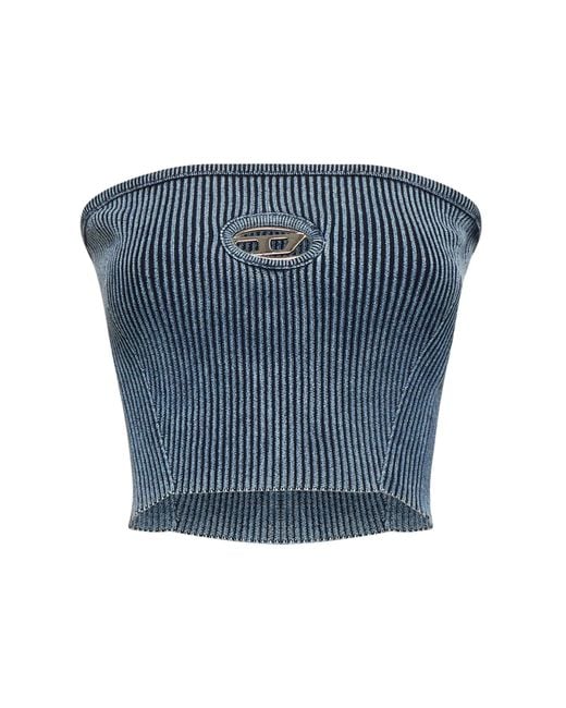 DIESEL Blue M-Clarksvillex-C Bandeau Top