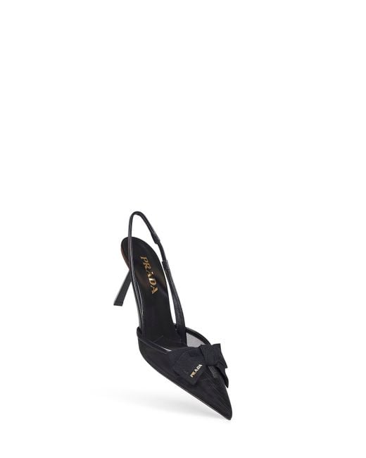 PRADA CALZATURE Metallic Mesh Slingback Pumps