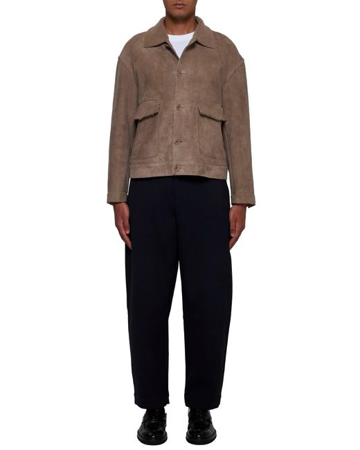 Salvatore Santoro Brown Suede And Shearling Jacket for men