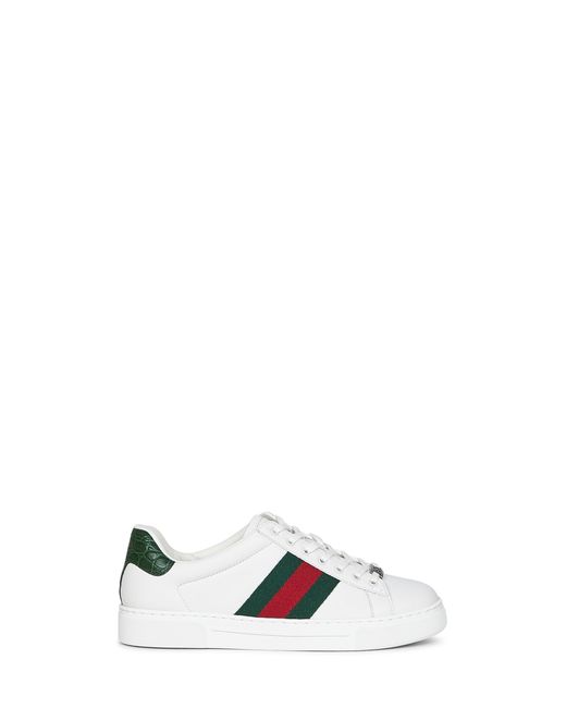Gucci White Leather Ace Sneakers for men