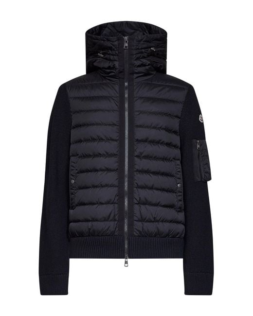 Moncler Blue Padded Zip-Up Hooded Cardigan for men