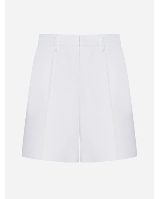 Valentino White Cotton Shorts for men