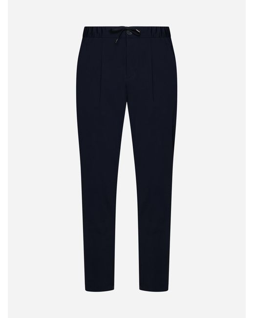 Herno Blue Stretch Nylon Trousers for men