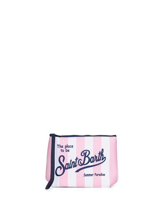 Mc2 Saint Barth White Clutch Bag Aline/ Striped