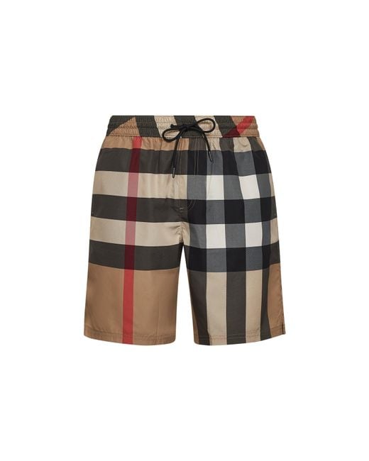 Burberry Multicolor Check Swim Trunks for men