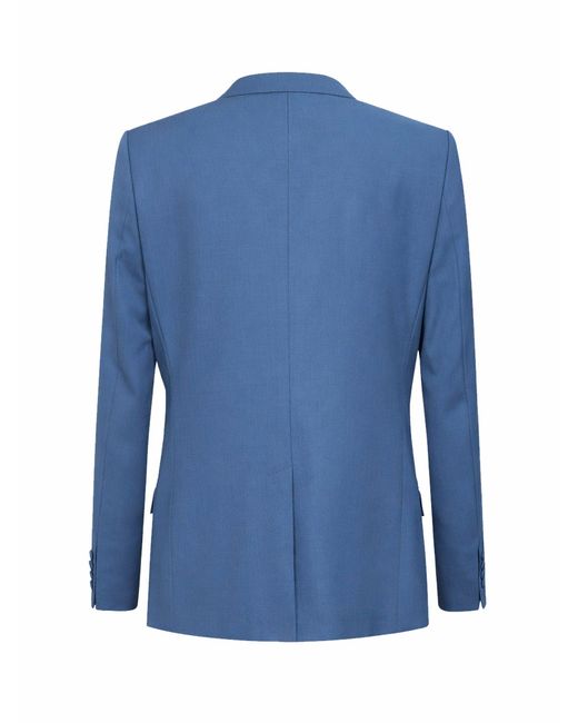 Dolce & Gabbana Blue Dolce & Gabbana Avio Wool Poplin Double-Breasted Jacket for men
