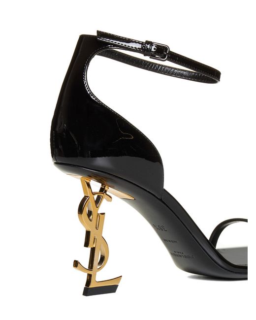 Saint Laurent White Opyum Ysl Patent Leather Sandals