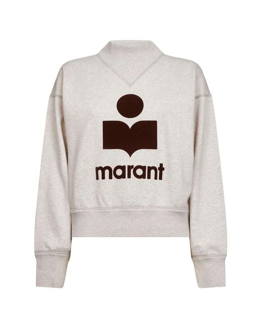Isabel Marant White Ecru Cotton Moby Logo Sweatshirt