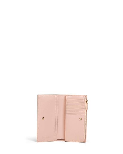 Stella McCartney Pink Blush Logo Vertical Tri-Fold Wallet