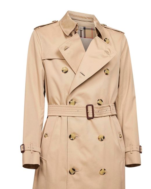 Burberry Natural Honey Heritage Kensington Long Trench Coat for men