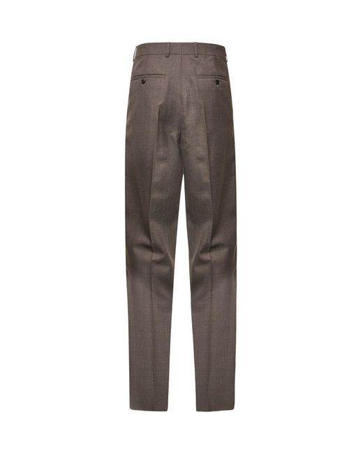 Saint Laurent Gray Wool Chiné High-Waisted Trousers for men