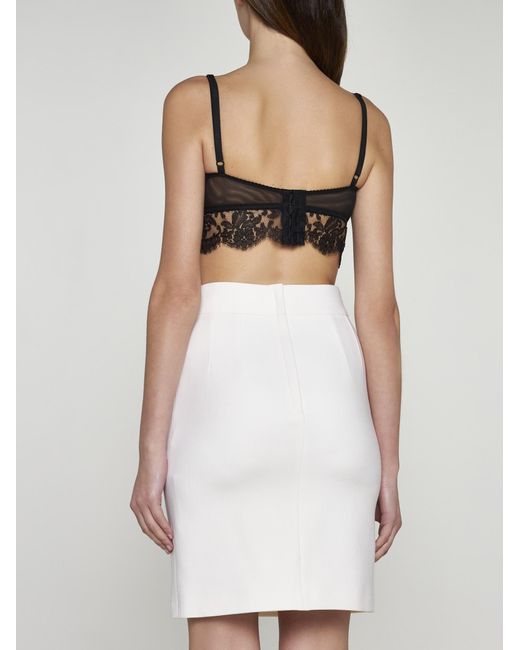 Dolce & Gabbana White Wool Miniskirt