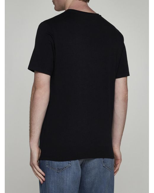 Maison Kitsuné Black Bold Fox Head Patch Cotton T-shirt for men