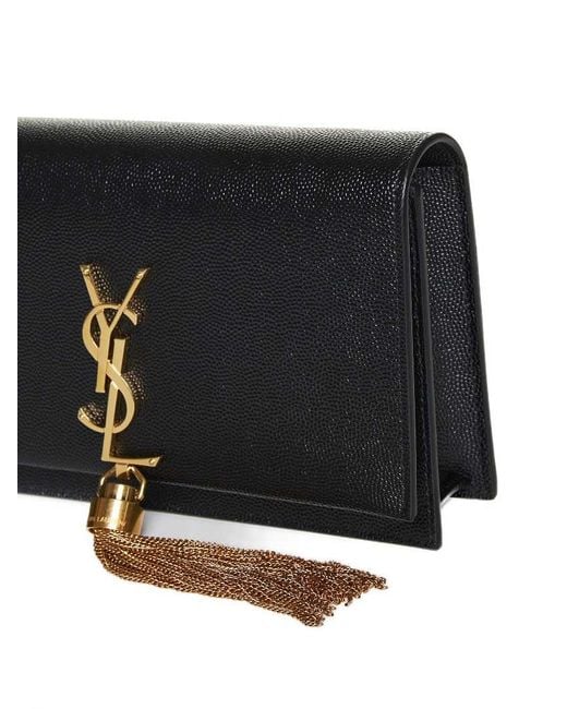 Saint Laurent White Kate Leather Wallet On Chain Bag