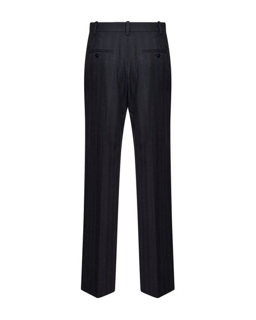 Isabel Marant Blue Dark Anthracite Check Virgin Wool Noanda Trousers