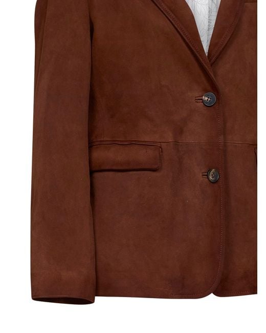 Golden Goose Deluxe Brand Brown Waxed Suede Robyn Blazer