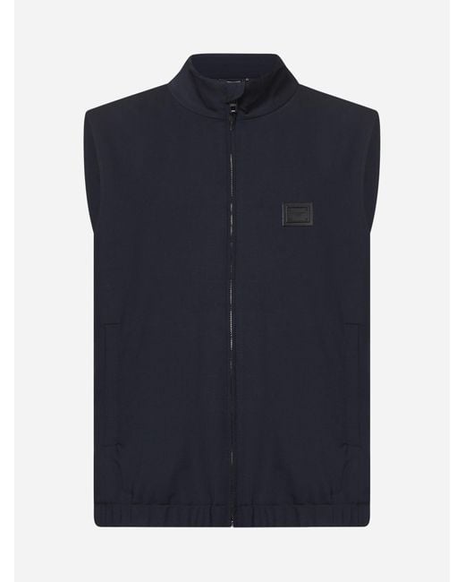 Dolce & Gabbana Blue Canvas Logo Plate Vest for men