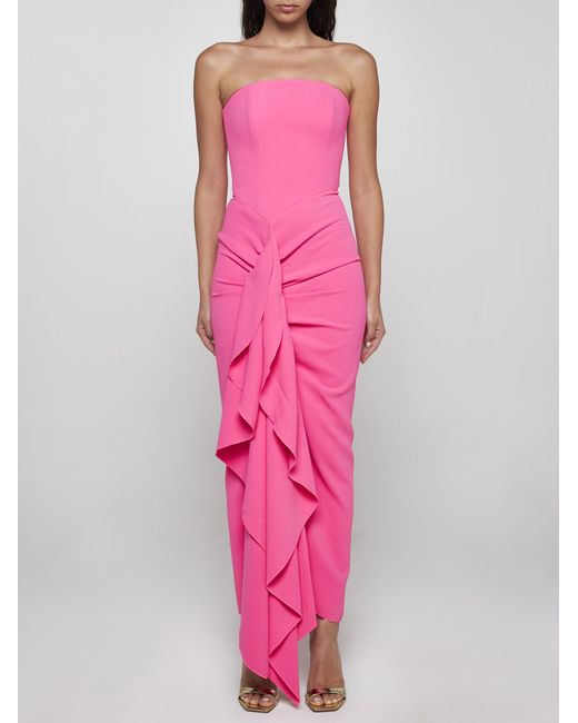 Solace London Pink Thalia Midi Dress
