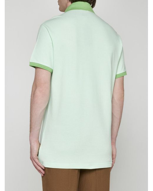 Etro Green Logo Cotton Polo Shirt for men