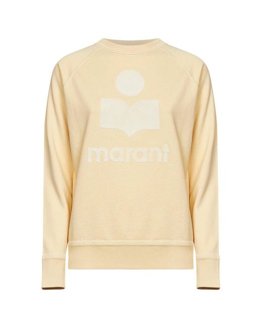 Isabel Marant Natural Light Cotton Blend Millyny Logo Sweatshirt