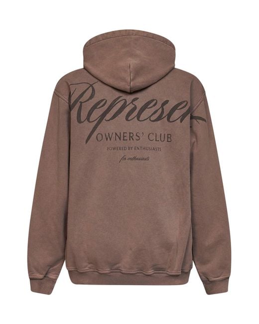 Represent Brown Truffle Owners Club Script Hoodie for men