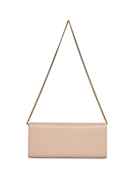 Saint Laurent Natural Dark Kate Clutch With Shoulder Strap