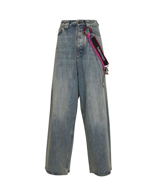 Balenciaga Blue Denim Charms Baggy Jeans