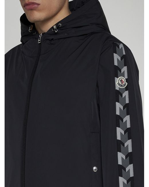 Moncler Black Moyse Nylon Hooded Jacket for men