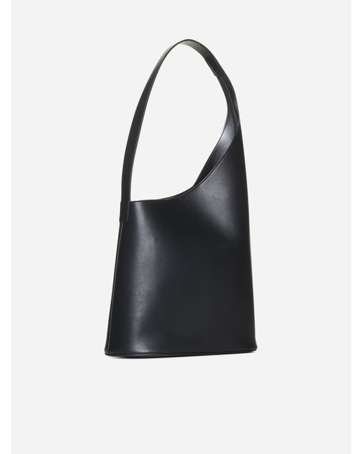 Aesther Ekme Black Lune Leather Tote Bag