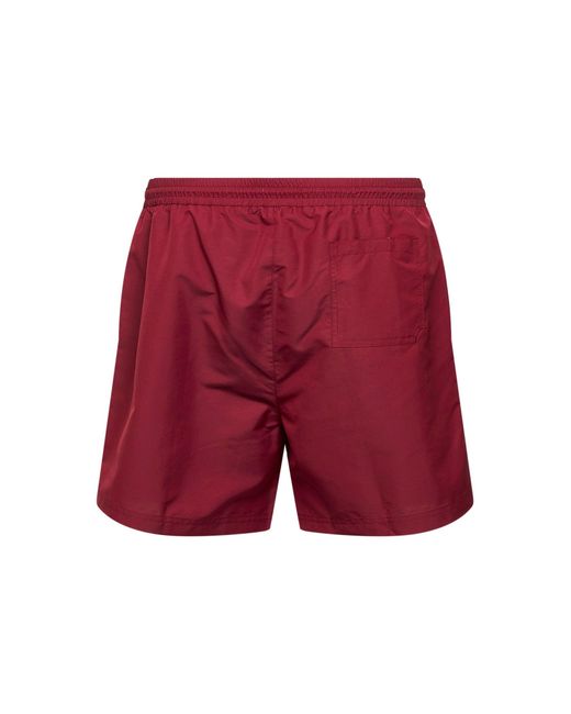 Brunello Cucinelli Red Cherry Nylon Swim Shorts for men