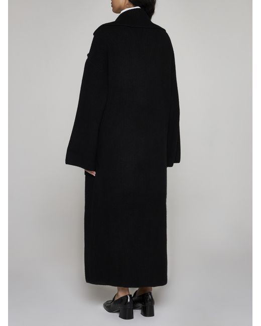 Totême  Black Wool-blend Knit Cardi-coat