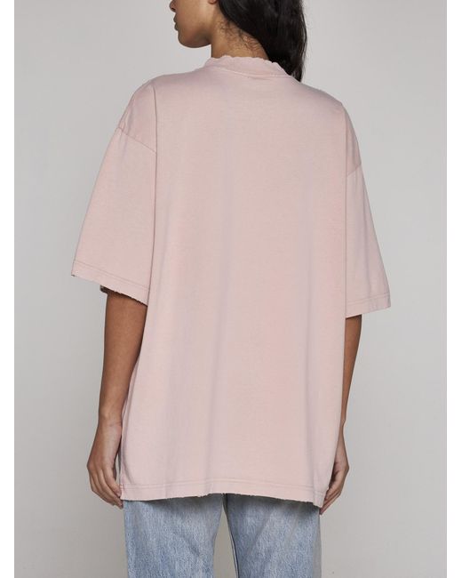 Balenciaga Pink Logo Cotton T-Shirt