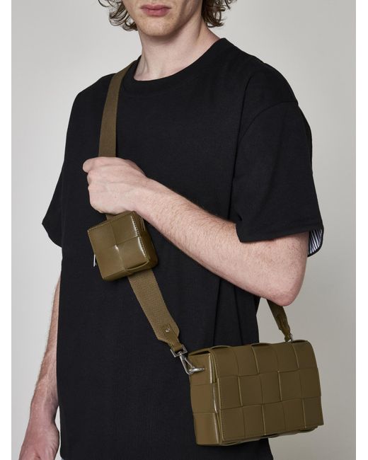 Bottega Veneta Natural Cassette On Strap Intrecciato Leather Bag for men