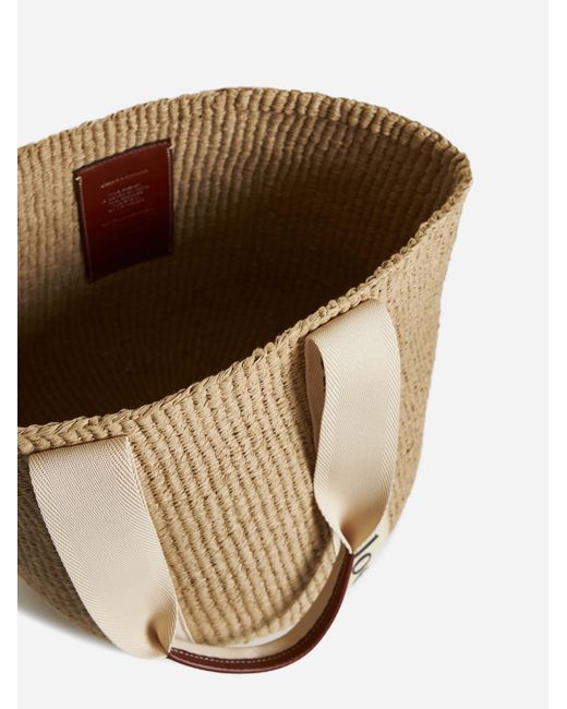 Chloé Woody Large Straw Basket Bag in White Lyst