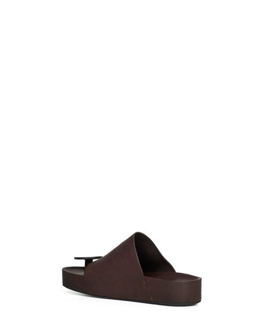Uma Wang Brown Leather Round Thong Sandals