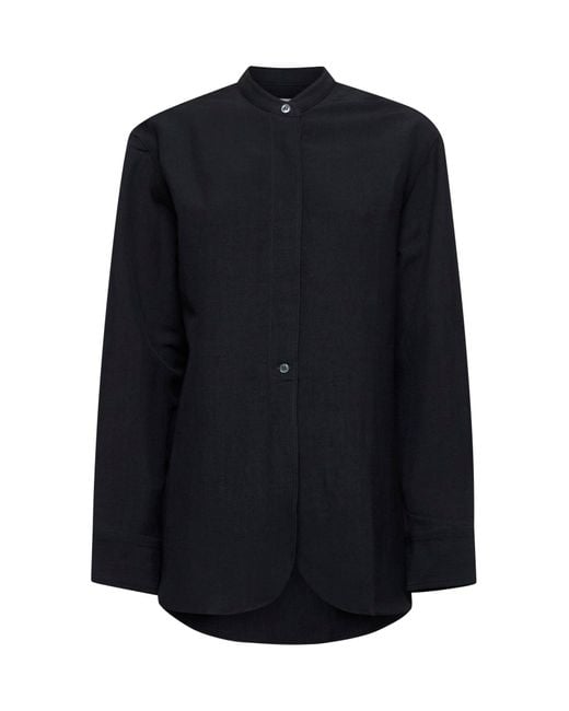 Studio Nicholson Blue Linen And Wool Shirt