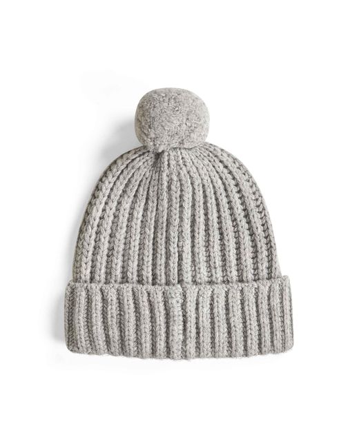 Polo Ralph Lauren Gray Polo Bear Pom Pom Beanie