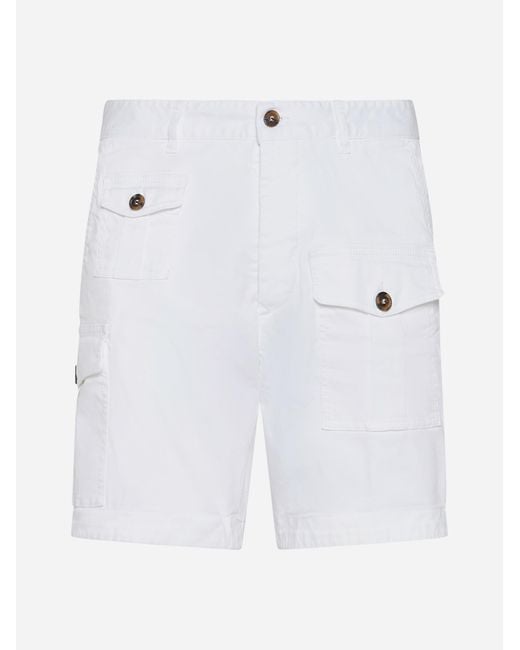DSquared² White Sexy Cargo Cotton Shorts for men