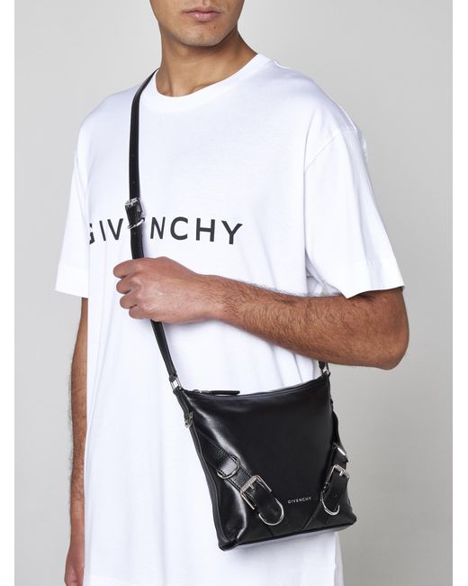 Givenchy White Voyou Leather Small Crossbody Bag for men