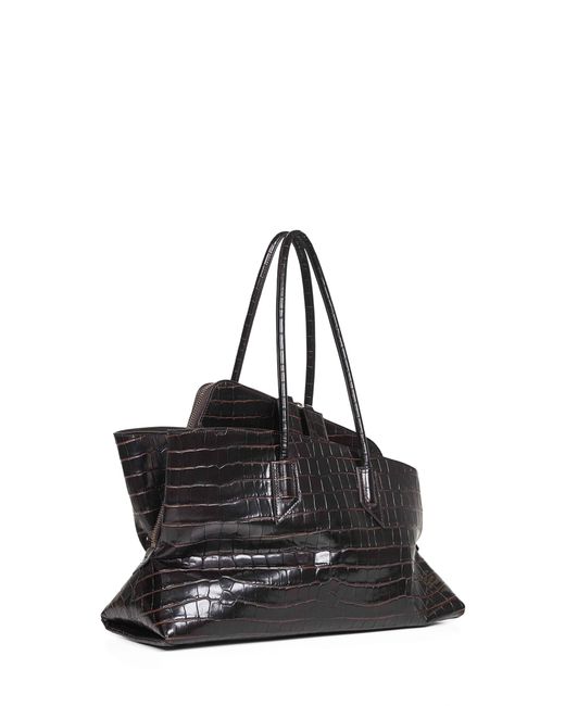 The Attico Black Coffee "La Passeggiata Medium" Top Handle Bag