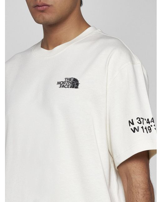 The North Face White Graphic Print Cotton T-shirt for men