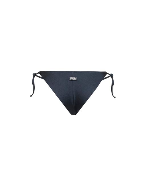 Mc2 Saint Barth Blue Glossy Lycra Marielle Plate Brazilian Bikini Bottom
