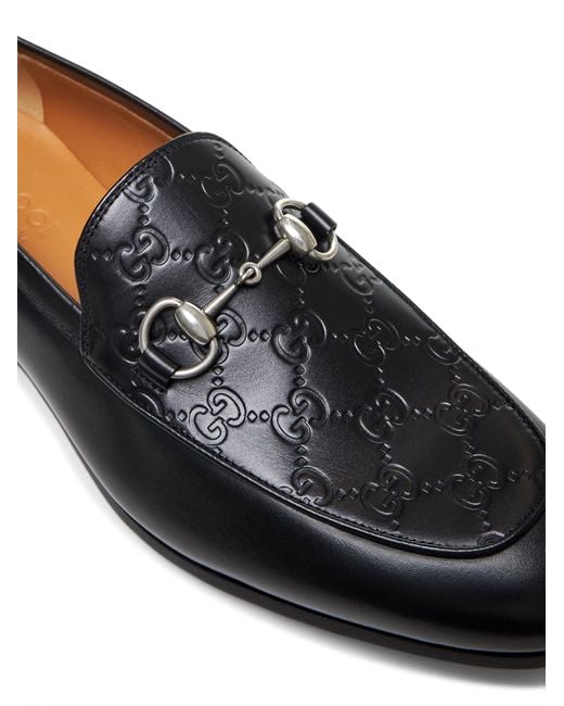 Gucci Black Leather Horsebit Loafers for men