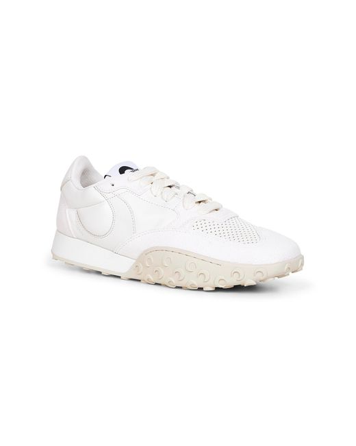 MARINE SERRE White Nappa And Suede Ms Rise Sneakers