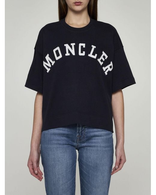 Moncler Blue Logo Cotton T-shirt