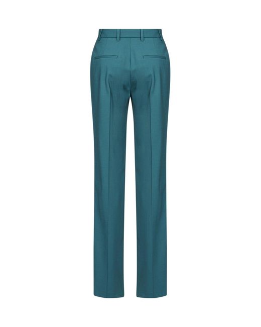 GIUSEPPE DI MORABITO Blue Virgin Wool Straight-Leg Tailored Trousers