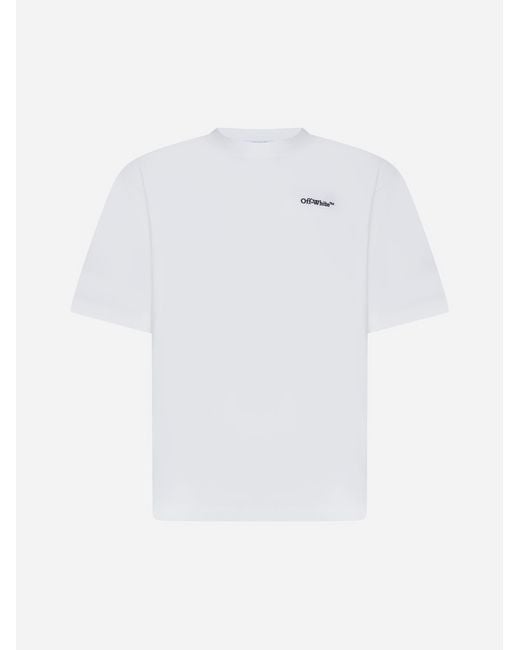 Off-White c/o Virgil Abloh White Off- Logo Cotton T-Shirt for men