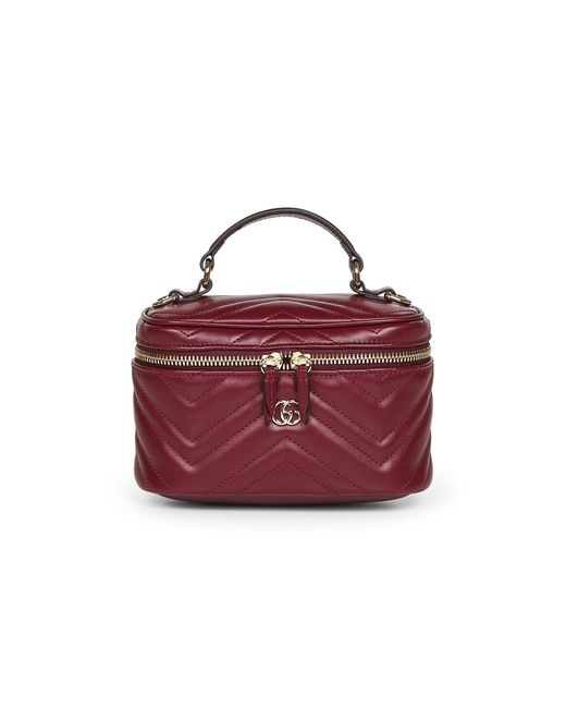 Gucci Purple Gg Marmont Mini Vanity Matelassã Leather Shoulder Bag